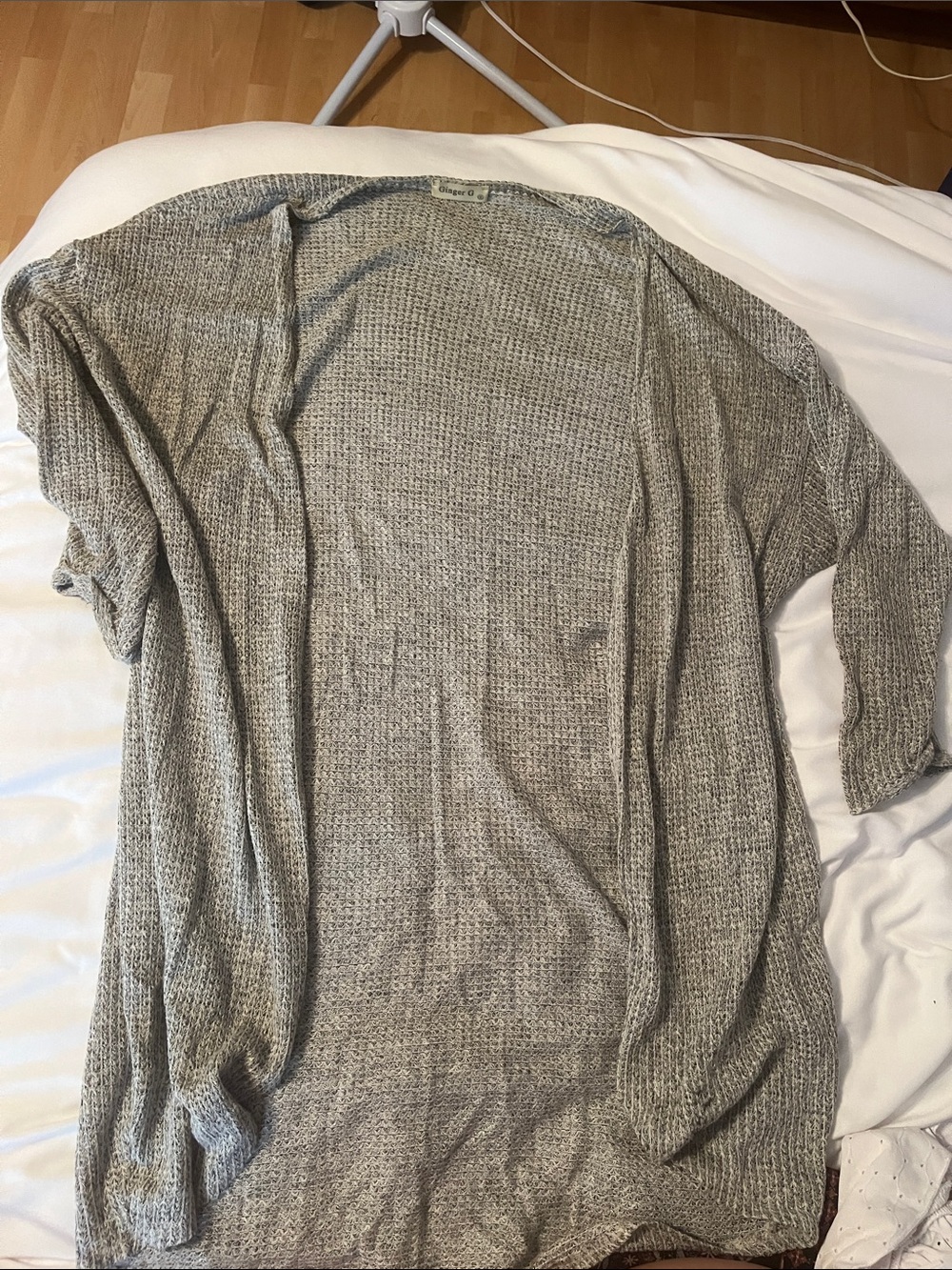 Ginger G Heather Gray Open-Front Women's Cardigan